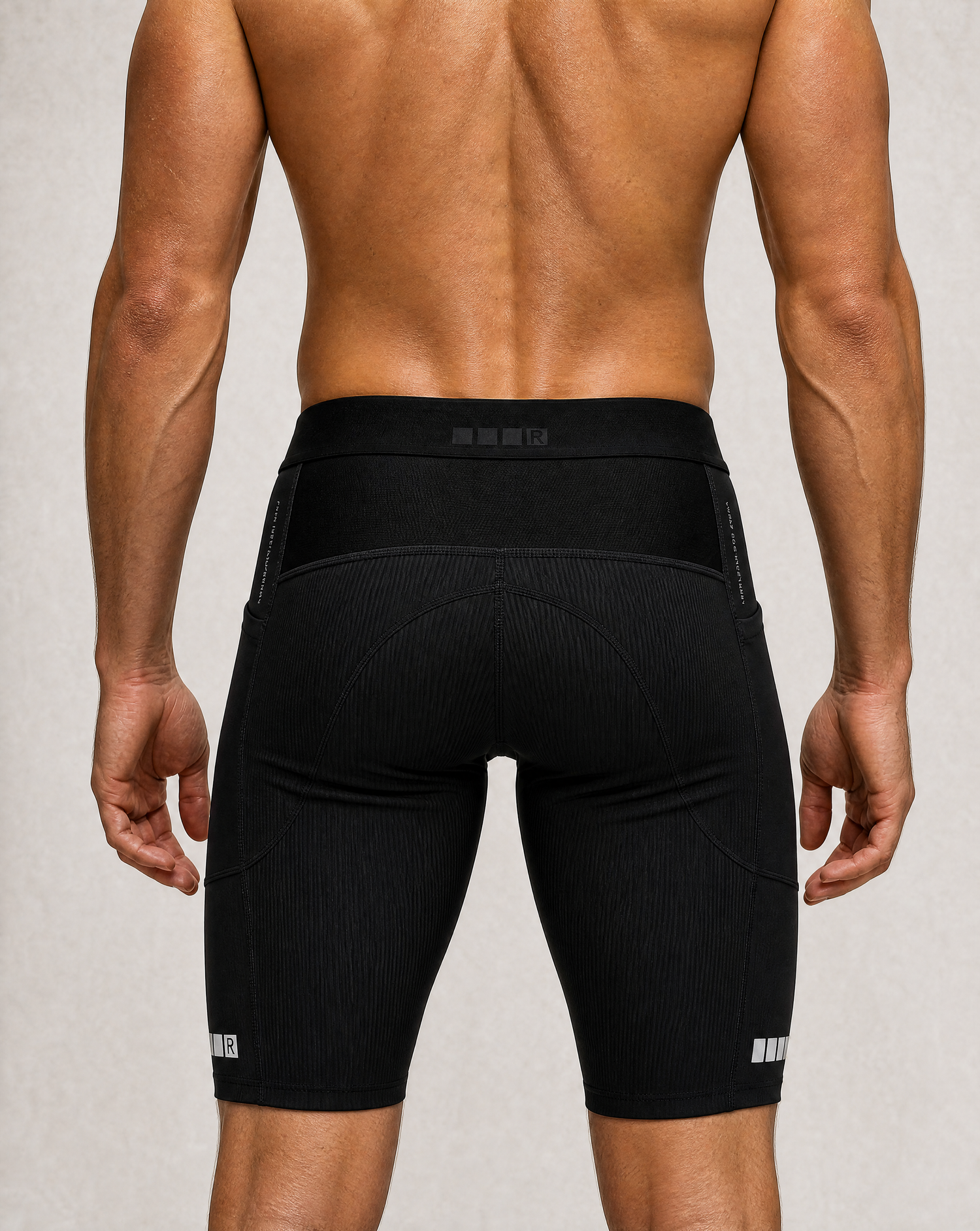 Black Ribbed Half Tights