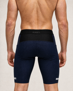 Navy Ribbed Half Tights